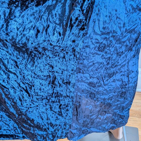 NWT Vintage 90s French Gear Blue Maxi Dress Mixed Media Boho Whimsygoth Size XL - Picture 7 of 12